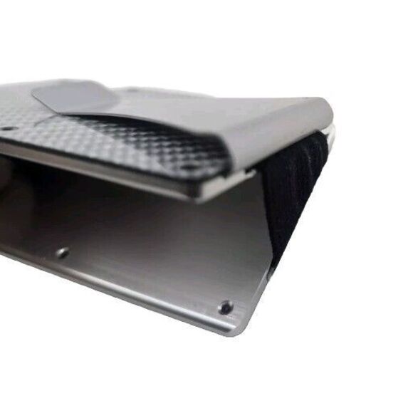 Carbon Fiber Wallet By W+W Slim Wallet & RFID Blocking W/ Clip And Opens Up 180° - Picture 11 of 12